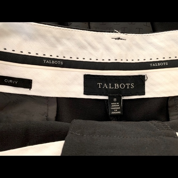 Talbots black 87% fine wool 2 Pc pants suit short blazer & straight pants US 8 - Picture 11 of 16